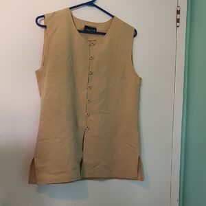 🍁Garoche Mode Yellowish/Tan Button-Up Tank Ptp 18.5